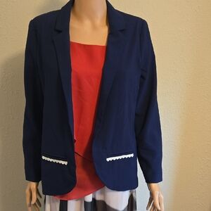 Elegant Navy Blue Women's Blazer